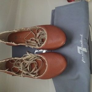 7 for all mankind ballet lace up flats
